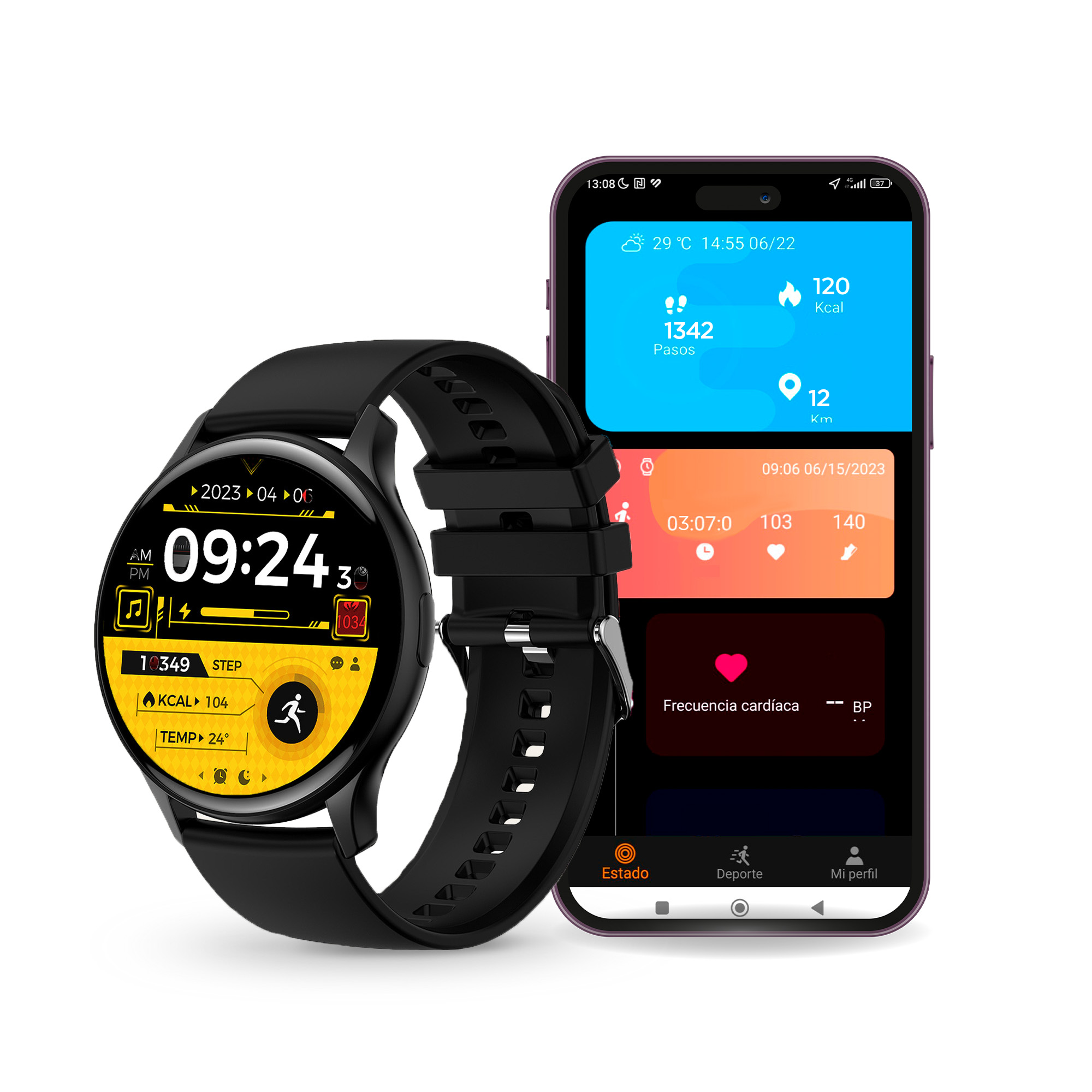 Smartwatch Ksix Core Amoled Preto 2